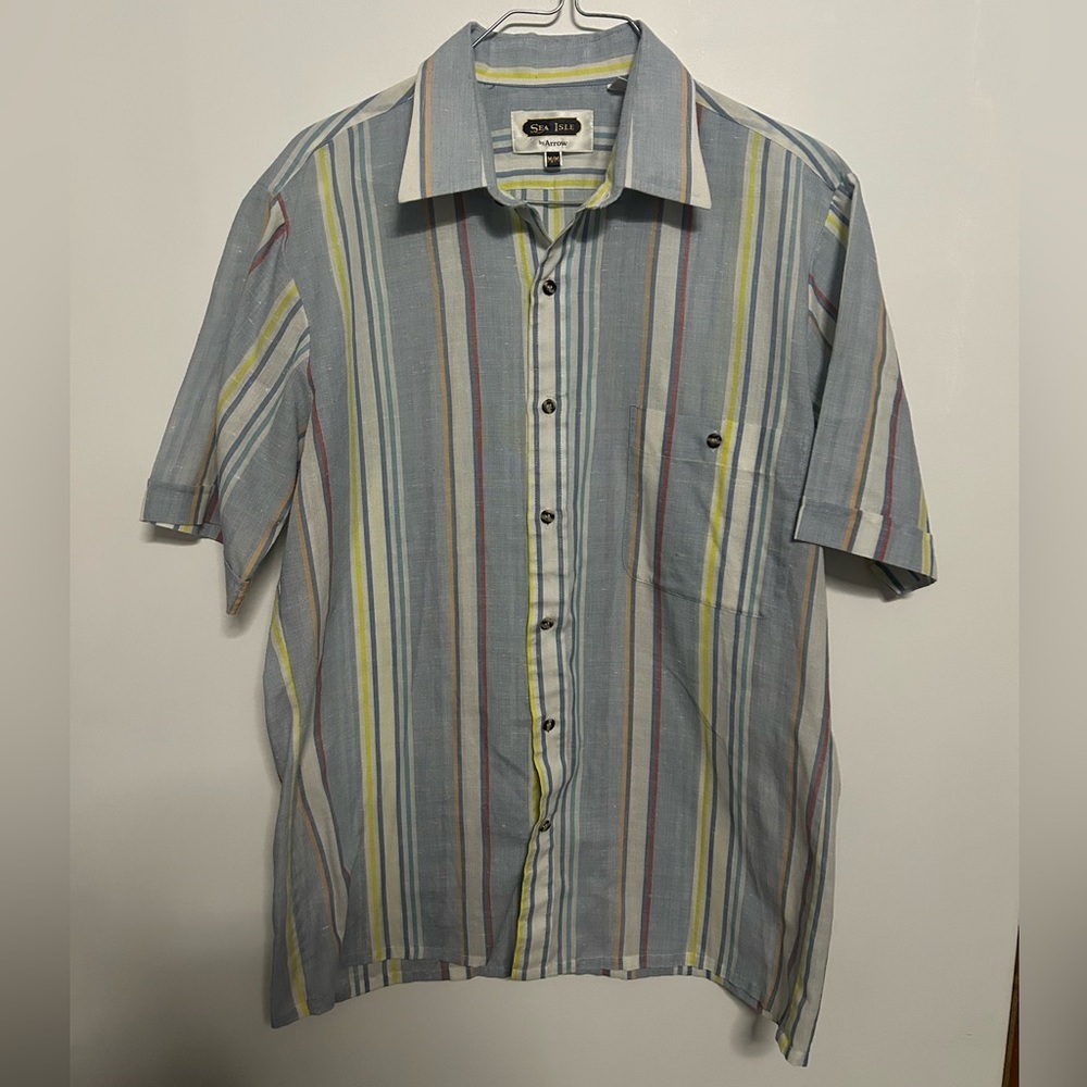 Vintage Coastal Yacht Vibes Eclectic Grandpa Sea Isle Casual Button Down Shirt